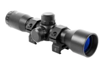 Aim Sports Tactical Rifle Mil-Dot Scope - Black | Includes Rings | 4x32mm