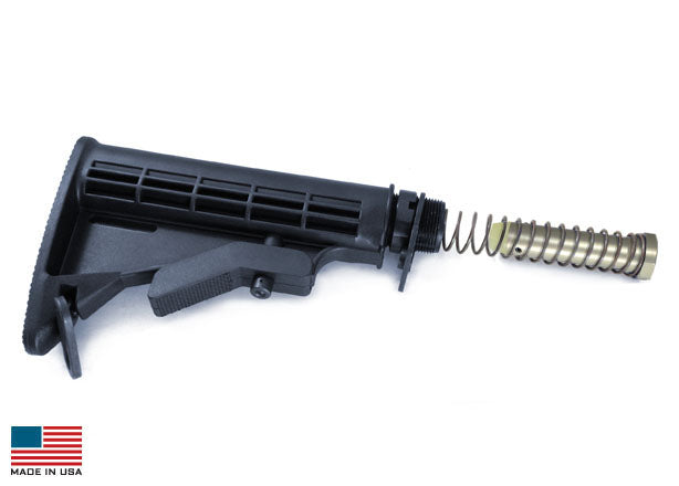 KE Arms M4 Buttstock Assembly - Includes stock, buffer, buffer spring, Mil-Spec tube, castle nut, endplate