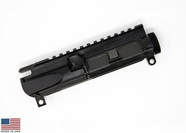 KE Arms Forged Slick Side Stripped Upper Receiver - Black | Forward Assist ELIMINATED | Installed Ejection Port Dust Cover