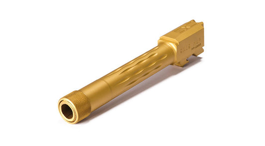 Faxon Firearms Match Series M&P Full Size Flame Fluted Barrel - Threaded | TiN (Gold) PVD