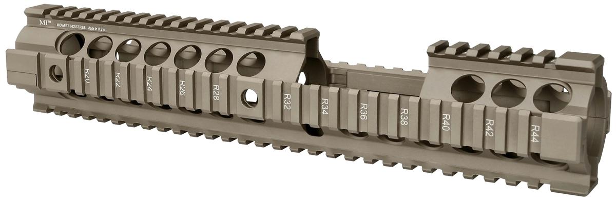 Midwest Industries Gen2 Two Piece Free Float AR15 Handguard - FDE | 12.5" Extended Length | Picatinny