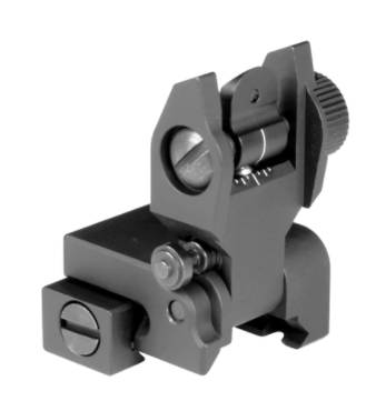 Aim Sports AR15 Low Profile Rear Flip Up Sight - Black