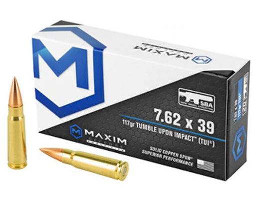 Maxim 7.62x39 Rifle Ammo - 117 Grain | TUI | 20rd Box