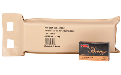 PMC Bronze Battle Pack .223 Remington Rifle Ammo - 55 Grain | FMJ-BT (200 Round Case)