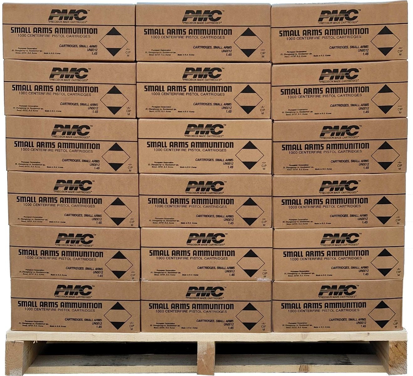 PMC Bronze .380 ACP Handgun Ammo - 90 Grain | FMJ | 100000rd Pallet