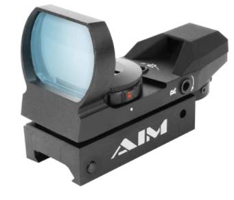 Aim Sports Classic Edition Reflex Sight - Black | 1x34mm | 4 Reticle Patterns | Dual Illuminated Reticle