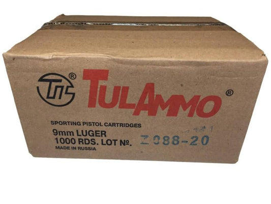 TulAmmo 9mm Luger Handgun Ammo - 115 Grain | FMJ | 1 Case (20 Boxes)