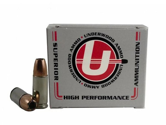 Underwood Ammo 9mm Luger Handgun Ammo - 147 Grain | +P+ | Bonded Jacketed Hollow Point | 20rd Box