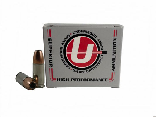 Underwood Ammo 9mm Luger Handgun Ammo - 124 Grain | +P | Bonded Jacketed Hollow Point