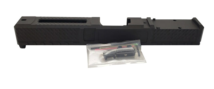 Swamp Fox Wolverine Pistol Slide - Graphite Black | RMR Optic Cut | Mid Height Fiber Optic Sights | Fits Glock 17 Gen 3