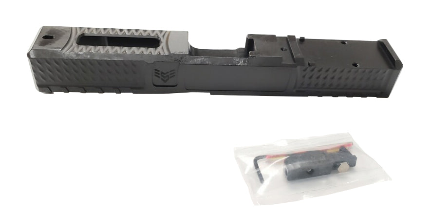 Swamp Fox Wolverine Pistol Slide - Graphite Black | RMR Optic Cut | Suppressor Height Fiber Optic Sights | Fits Glock 19 Gen 3