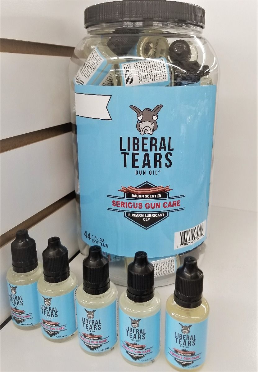 Liberal Tears Gun Oil Point of Sale Jar - 44x 1oz bottles | Bacon Scented