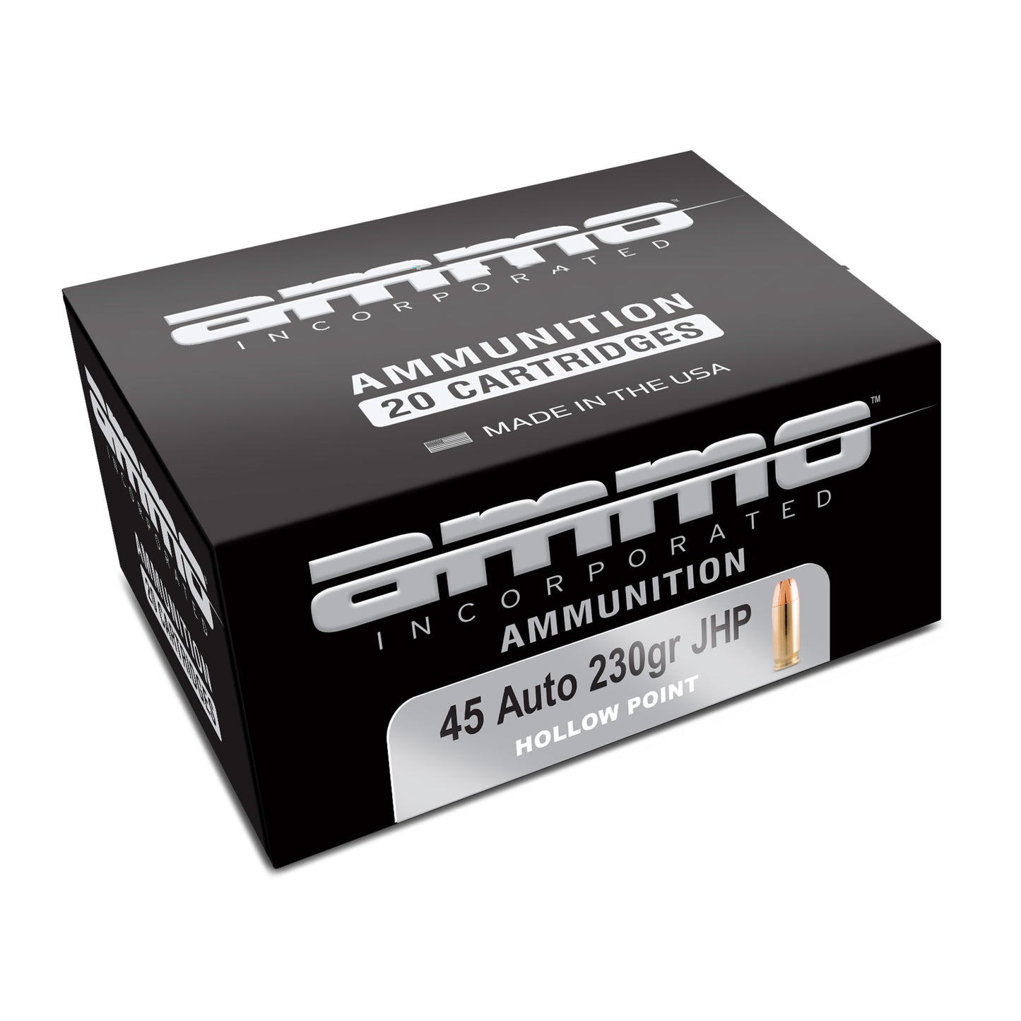 Ammo Inc 45 Automatic Colt Pistol, 230Gr, Extreme Terminal Performance Jacketed Hollow Point, (20 Round Box)