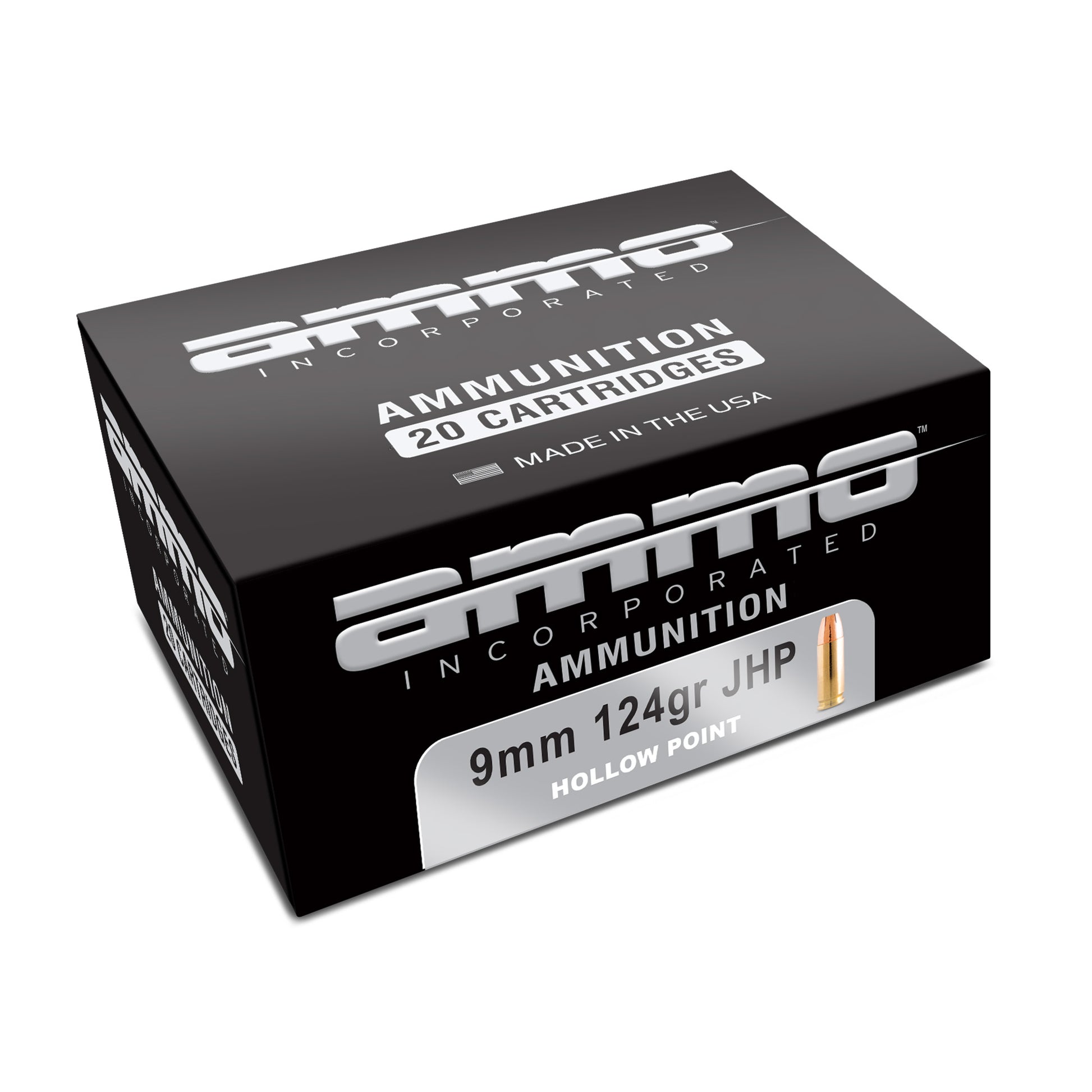 Ammo Inc 9mm 124 Grain JHP (20 Round Box)