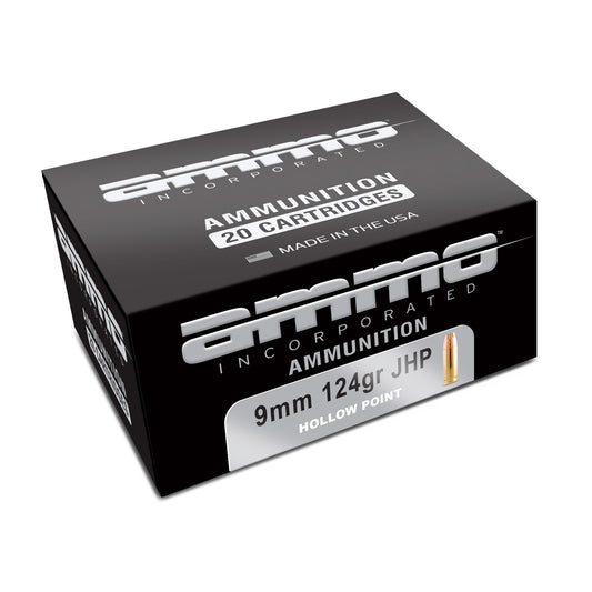 Ammo Inc 9mm 124 Grain JHP (20 Round Box)