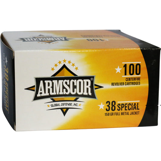 Armscor, Ammo, 38 Special, 158 Grain | FMJ |  (100 Round Box)