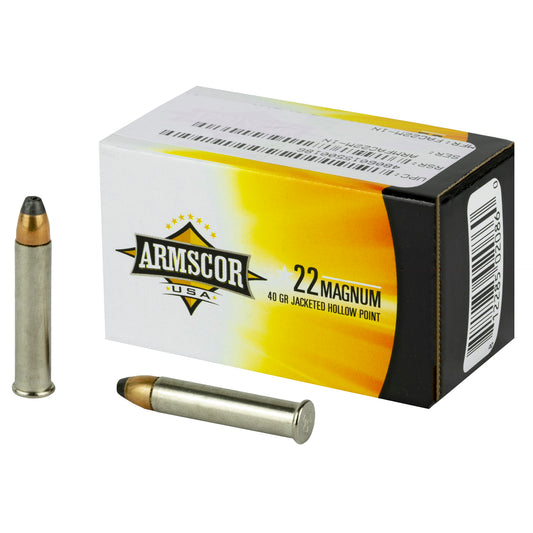 Armscor 22 WMR 40Gr, Jacketed Hollow Point JHP (50 Round Box)