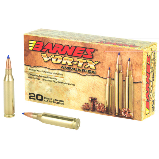 Barnes, VOR-TX, 243WIN, 80 Grain, Tipped Triple Shock X, Boat Tail, Lead Free  (20 Round Box)