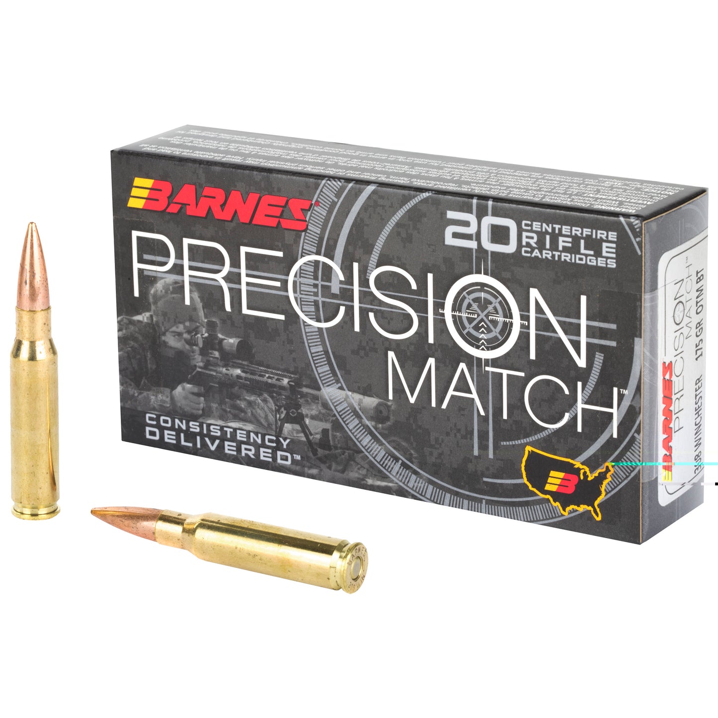 Barnes Precision Match 308 Winchester 175Gr (20 Round Box)