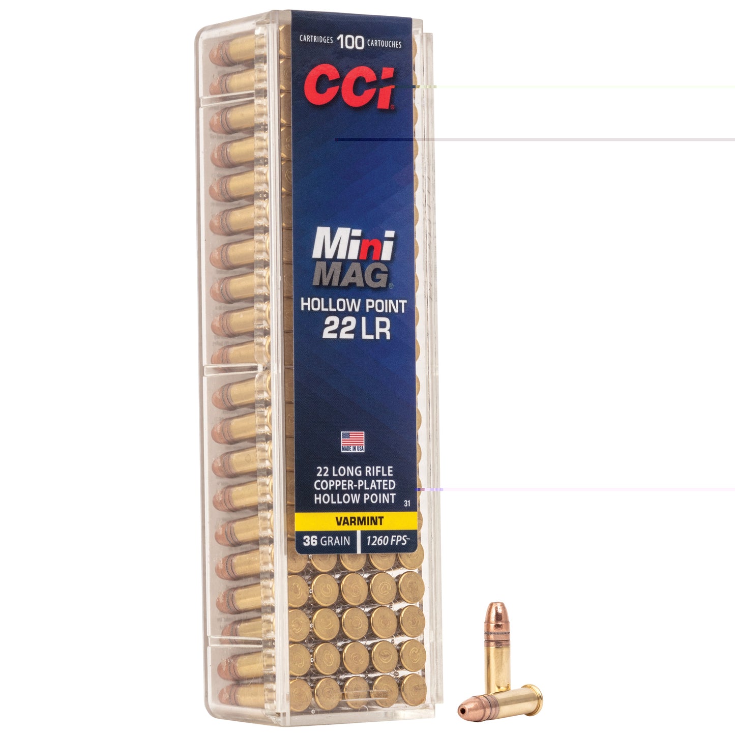 Cci Mini Mag 22lr 36Gr Hp Copper Plated 100/5000