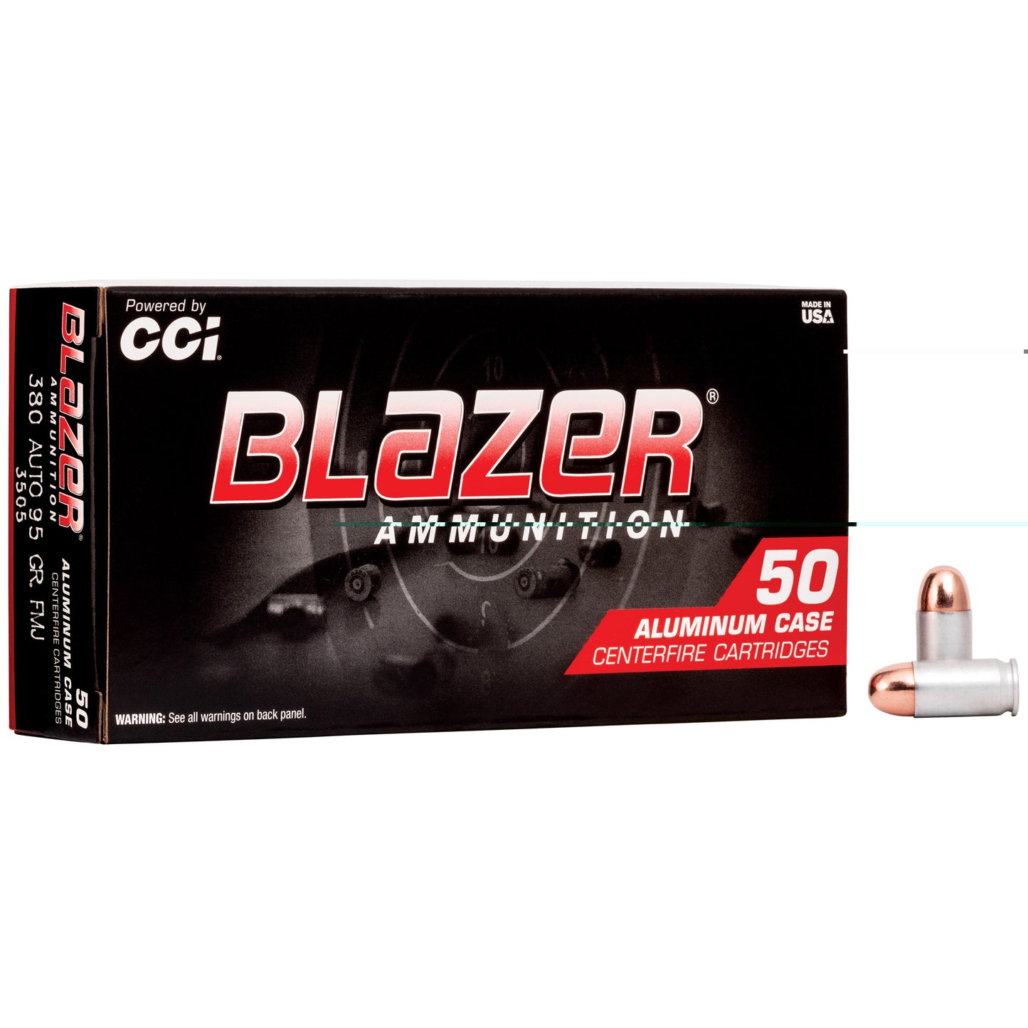 Blazer Ammunition, Blazer Brass, Full Metal Jacket, 50 Round Box