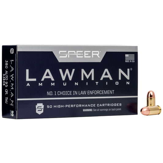 Speer Lawman, 380 ACP, 95 Grain | TMJ |  (50 Round Box)