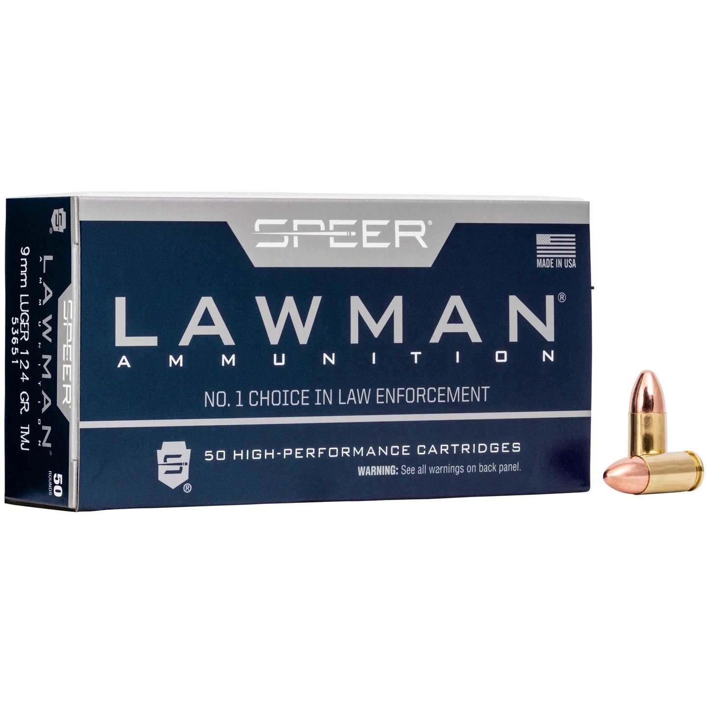 Speer Lawman, 9mm, 124 Grain | TMJ |  (50 Round Box)