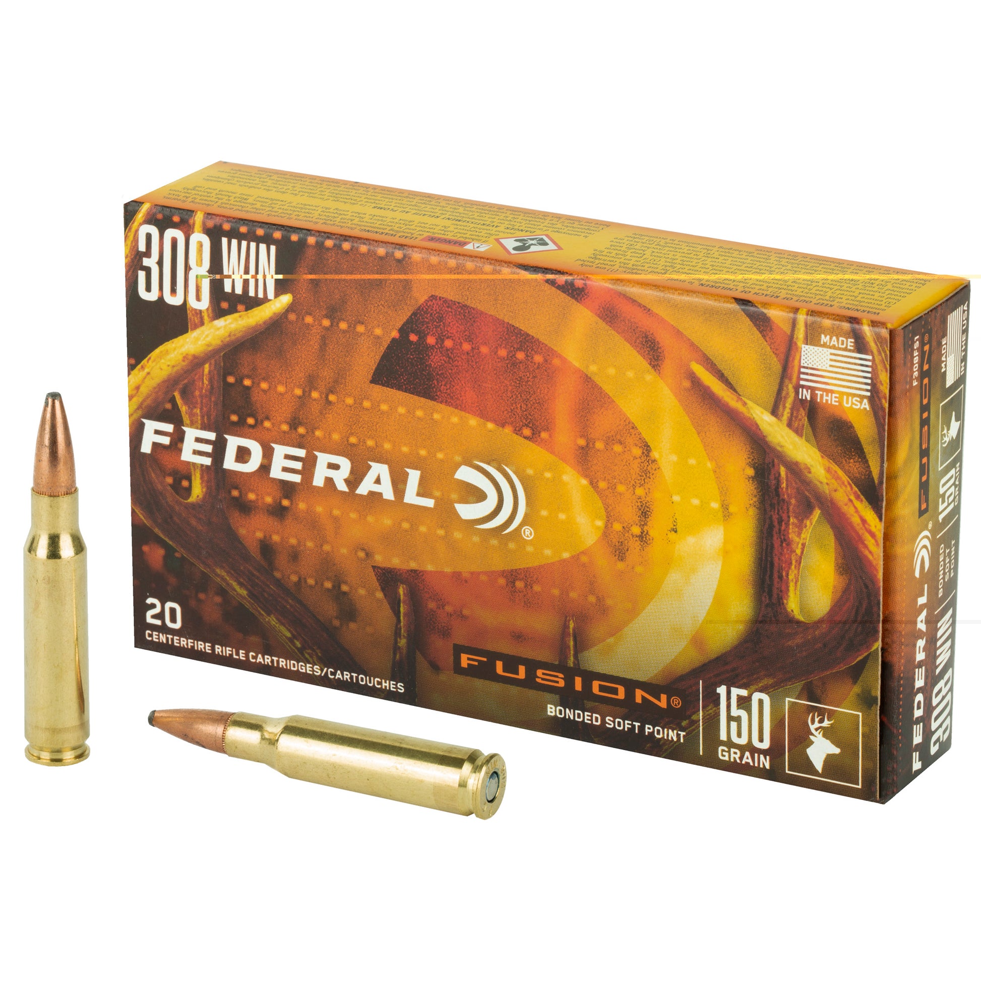 Federal, Fusion, 308WIN, 150 Grain, Boat Tail, 20 Round Box