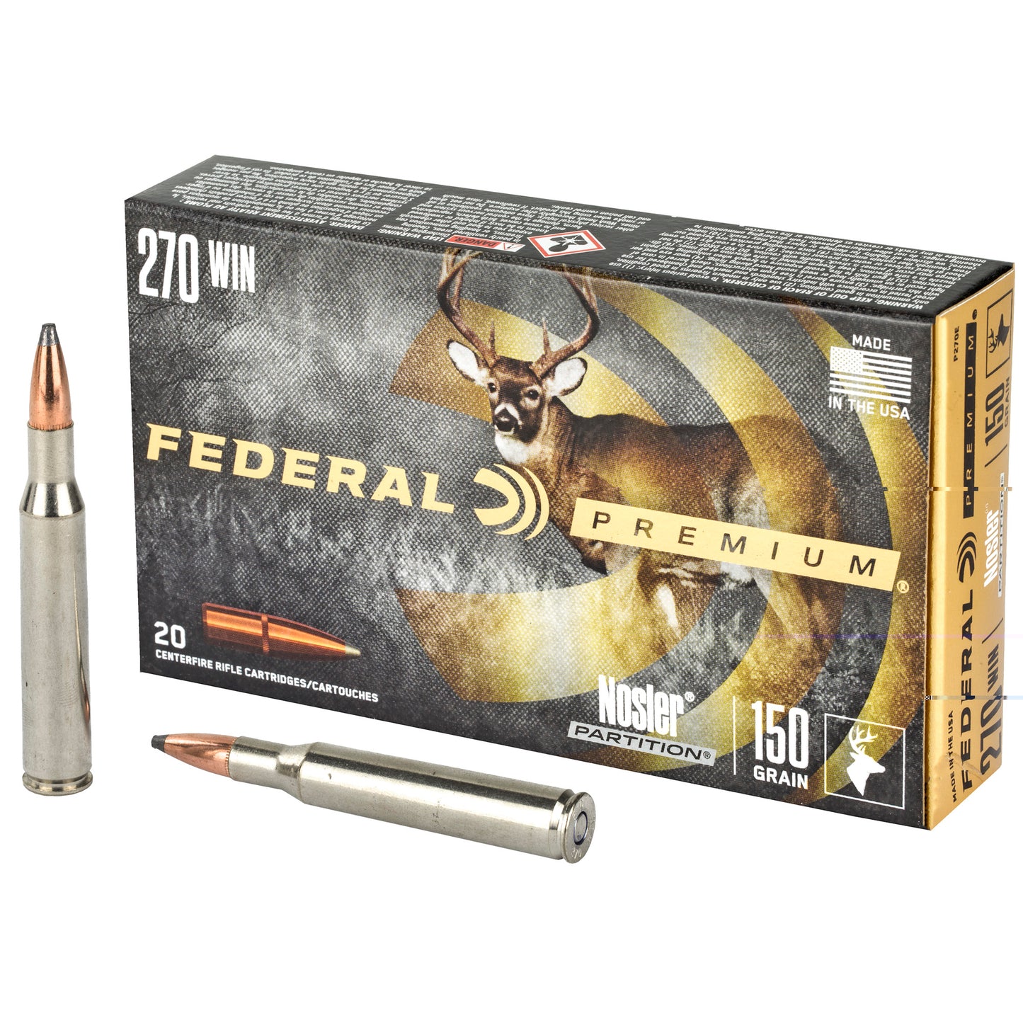 Federal, Premium, 270WIN, 150 Grain, Nosler Partition  (20 Round Box)