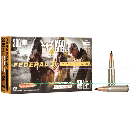 Federal, Premium, 308WIN, 150 Grain, Trophy Copper, Lead Free, 20 Round Box, 20 Pack