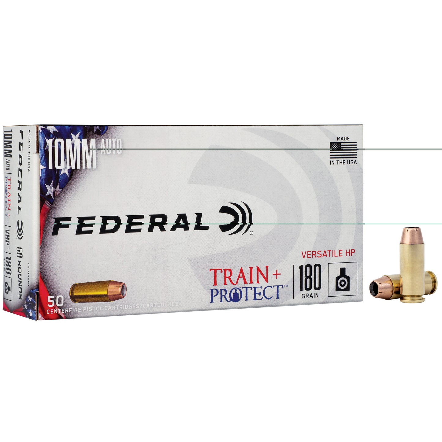 Federal Train Protect 10mm, 180grain, Versatile hollow point, VHP, 50 Rounds per Box