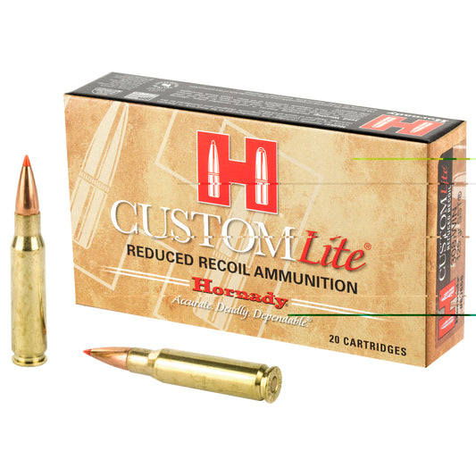 Hornady, Custom Lite, 308 Win, 125 Grain, SST, Low Recoil, 20 Round Box