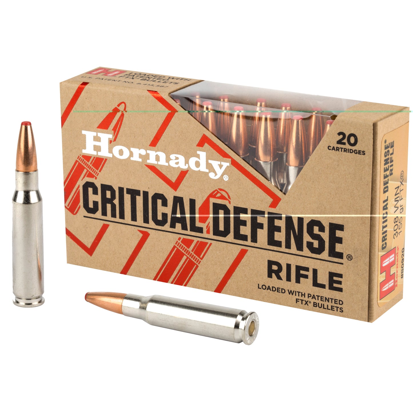 Hornady, Critical Defense Rifle, 308 Winchester, 155 Grain, FlexTip, 20 Round Box