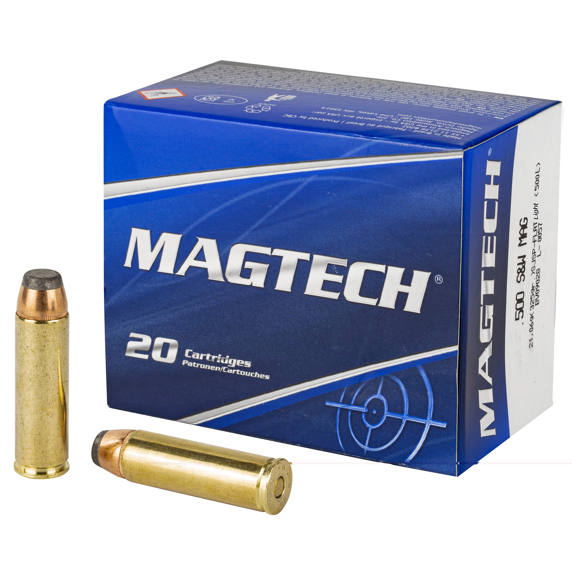 Magtech, 500 S&W, Magnum, Mag, 325 Grain, Semi-Jacketed Soft Point-Flat, SJSP-FLAT Light, 20 Rd Box 