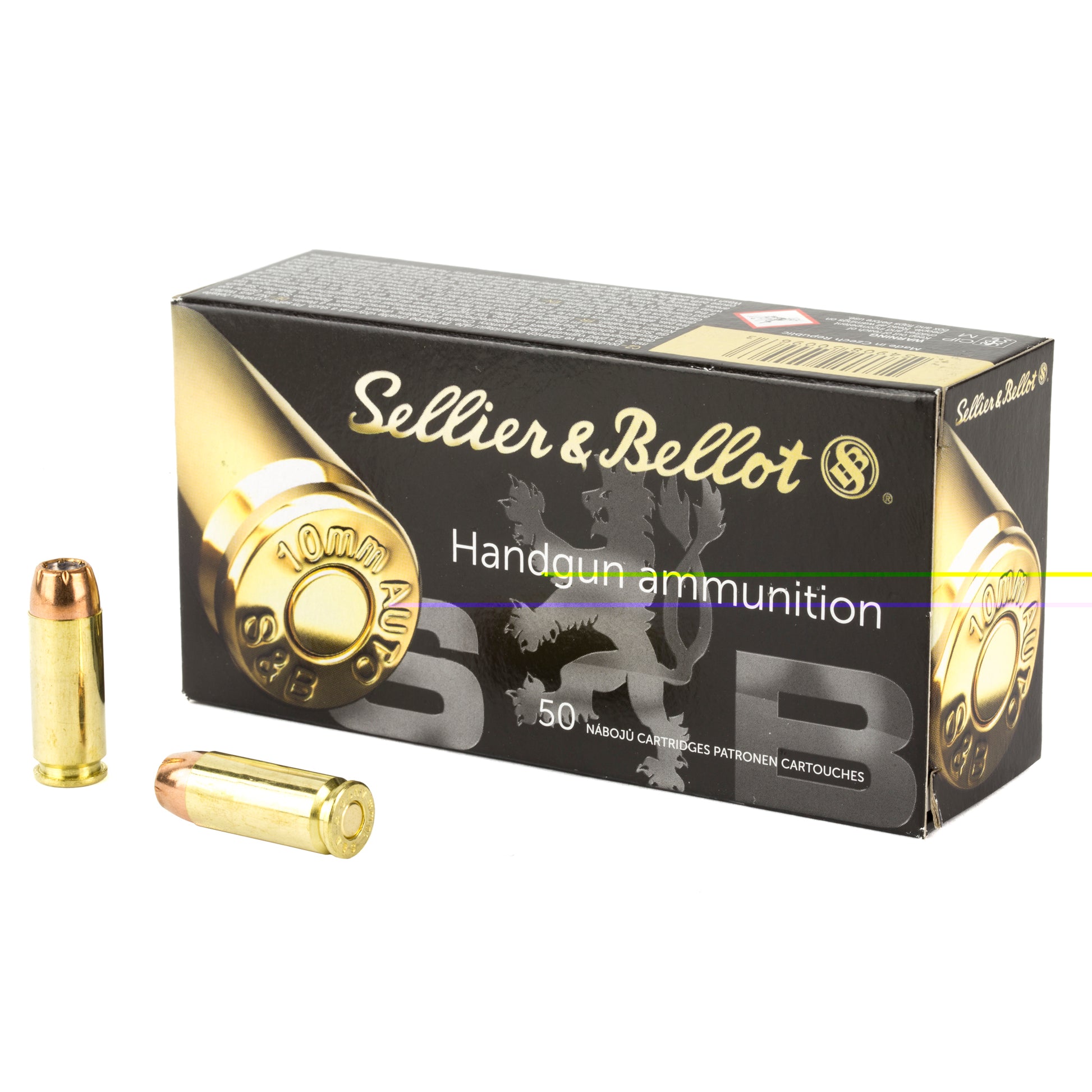 Sellier & Bellot 10mm, 180grain, Jacketed hollow point, JHP, 50 Rounds per Box 